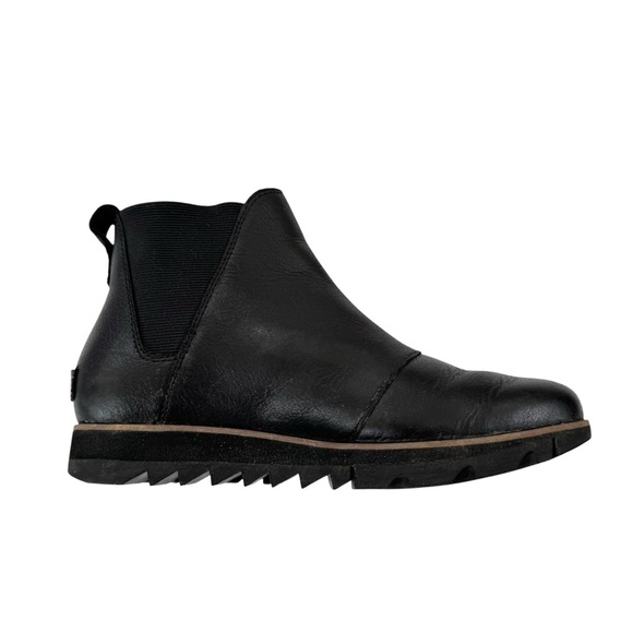 Sorel Waterproof Leather Harlow Chelsea Boot Ankle Booties Black Size 6.5 - Picture 6 of 16